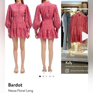 Bardot Nessa Floral Long
Sleeve Minidress